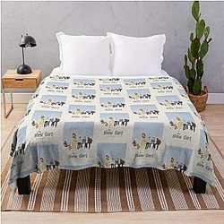 New Girl Minimalist Illustration Throw Blanket