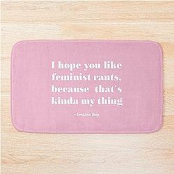 New girl feminist rants white Bath Mat