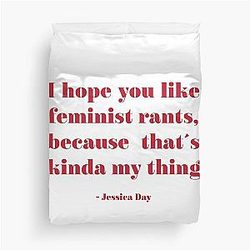 New girl feminist rants red Duvet Cover