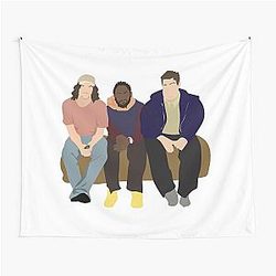 Nick, Winston en Schmidt. New Girl College Edition Tapestry