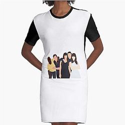 New Girl Cast Outline Graphic T-Shirt Dress