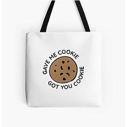 Gave Me Cookie - New Girl Quote All Over Print Tote Bag