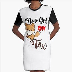 new girl on fox funny gift for mom dad husband mothers girlfriend boyfriend Graphic T-Shirt Dress