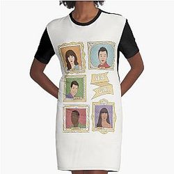 New Girl Vintage Frames Graphic T-Shirt Dress