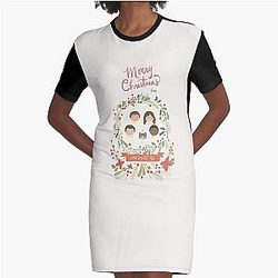New Girl Christmas Card  Graphic T-Shirt Dress