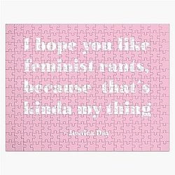 New girl feminist rants white Jigsaw Puzzle