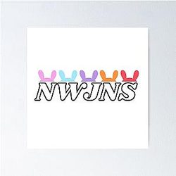 NWJNS Bunnies, New Jeans Logo and Mascot Bunny, Kpop NewJeans Merch, Ditto Poster