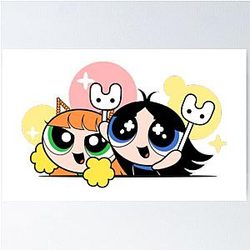 NewJeans NWJNS New Jeans Powerpuff girls sticker pack Hanni Hyein Minji Haerin Danielle cute aesthetic couple Tokkis lightstick Light stick  Poster