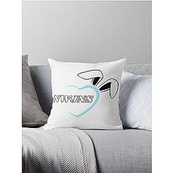 NewJeans Heart Bunny, New Jeans Logo and Mascot Bunny, Kpop NWJNS Merch, Ditto Throw Pillow