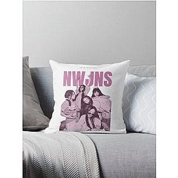 NewJeans pink Throw Pillow