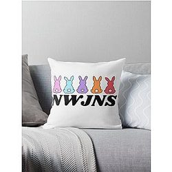 NewJeans Bunnies, New Jeans Logo and Mascot Bunny, Kpop NWJNS Merch, Ditto Throw Pillow