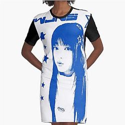 Haerin NewJeans Graphic T-Shirt Dress