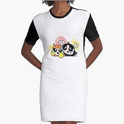 NewJeans NWJNS New Jeans Powerpuff girls sticker pack Hanni Hyein Minji Haerin Danielle cute aesthetic couple Tokkis lightstick Light stick  Graphic T-Shirt Dress