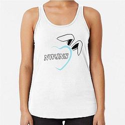 NewJeans Heart Bunny, New Jeans Logo and Mascot Bunny, Kpop NWJNS Merch, Ditto Racerback Tank Top