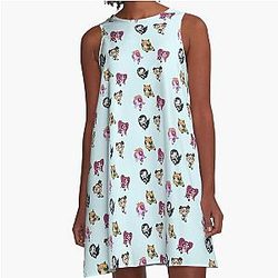 NewJeans Powerpuff meisjes cirkel A-lijn jurk