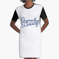 NewJeans Fandom Logo Bunnies Tokki Graphic T-Shirt Dress