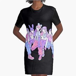 NEWJEANS Graphic T-Shirt Dress