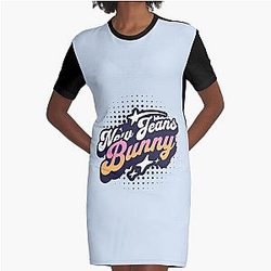 New Jeans Newjeans bunny typography text tokki kpop - Morcaworks Graphic T-Shirt Dress