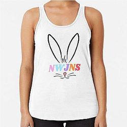 NewJeans K-Pop Group, New Jeans Logo and Mascot Bunny, Kpop NWJNS Merch, Ditto Racerback Tank Top