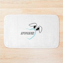 NewJeans Heart Bunny, New Jeans Logo and Mascot Bunny, Kpop NWJNS Merch, Ditto Bath Mat