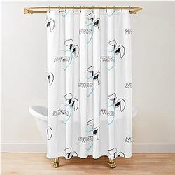 NewJeans Heart Bunny, New Jeans Logo and Mascot Bunny, Kpop NWJNS Merch, Ditto Shower Curtain