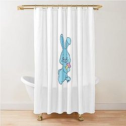 NewJeans Winter Star Bunny in Blauer Duschvorhang