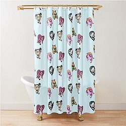 NewJeans Powerpuff Girls Circle Shower Curtain