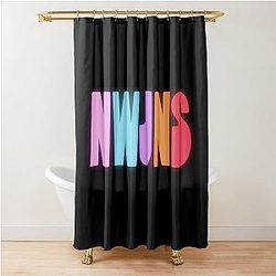 NewJeans NWJNS Logo Shower Curtain
