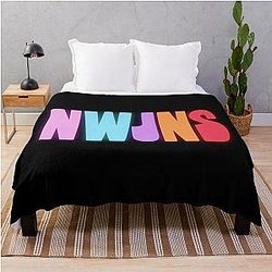 NewJeans NWJNS Logo Throw Blanket