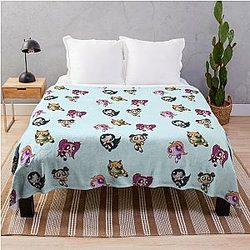 NewJeans Powerpuff Girls Circle Throw Blanket