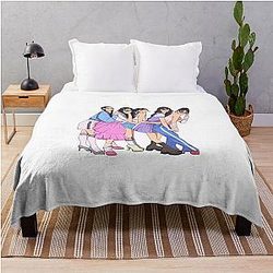 NewJeans Kpop Group Fanart Throw Blanket