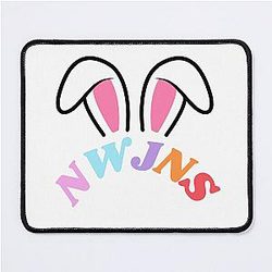 NewJeans Bunny Ears, New Jeans Logo and Mascot Bunny, Kpop NWJNS Merch, Ditto Mouse Pad