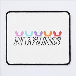 NWJNS Bunnies, New Jeans Logo and Mascot Bunny, Kpop NewJeans Merch, Ditto Mouse Pad