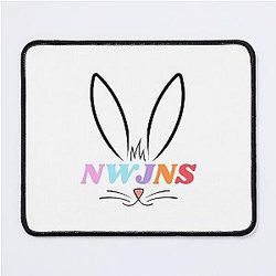 NewJeans K-Pop Group, New Jeans Logo and Mascot Bunny, Kpop NWJNS Merch, Ditto Mouse Pad
