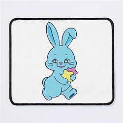 NewJeans Winter Star Bunny in Blue Mouse Pad