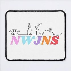 NewJeans K-Pop Group, New Jeans Logo and Mascot Bunny, Kpop NWJNS Merch, Ditto Mouse Pad
