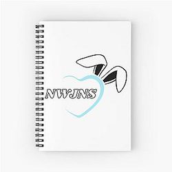 NewJeans Heart Bunny, New Jeans Logo and Mascot Bunny, Kpop NWJNS Merch, Ditto Spiral Notebook