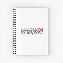 NWJNS Bunnies, New Jeans Logo and Mascot Bunny, Kpop NewJeans Merch, Ditto Spiral Notebook