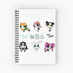 NewJeans All Members Powderpuff x Get Up Stickers Spiral Notebook