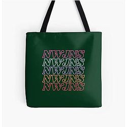 NewJeans NWJNS, New Jeans Logo and Mascot  All Over Print Tote Bag