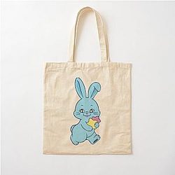 NewJeans Winter Star Bunny in Blue Cotton Tote Bag