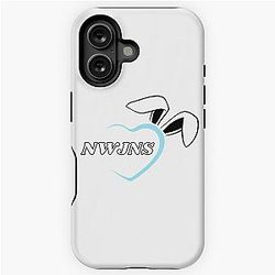 NewJeans Heart Bunny, New Jeans Logo en Mascotte Bunny, Kpop NWJNS Merch, Ditto iPhone Tough Case