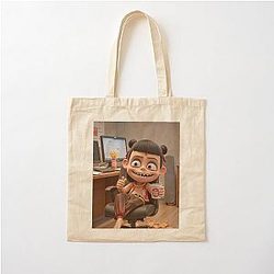 What is Ne Zha eating Cotton Tote Bag