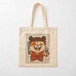 Ne Zha Guinea Pig Magic Stick Cotton Tote Bag