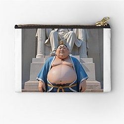 Ne Zha 2 Taiyi Zhenren takes a photo in front of Lincoln statue in United States Zipper Pouch