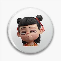 Unimpressed Nezha Face Pin