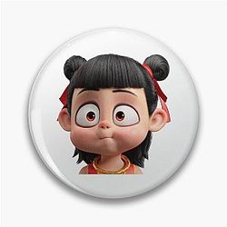 Cute Nezha Emotional Face Pin