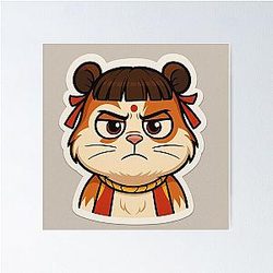 Grumpy Nezha Guinea Pig Poster