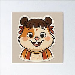 Happy Nezha Guinea Pig Poster