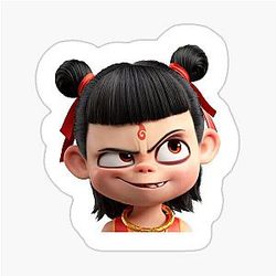 Scheming Nezha Evil Smile Sticker